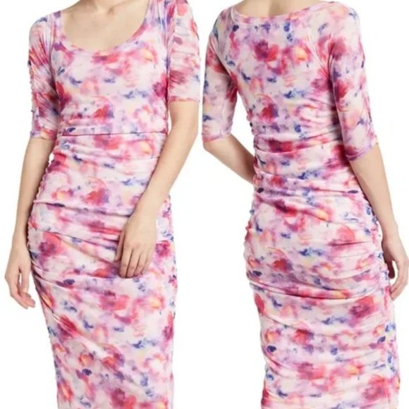 Betsey Johnson Dresses & Skirts - BETSEY JOHNSON Sunset Floral Ruched Dress